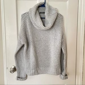 Chunky Knit Cowl neck Sweater Gray
